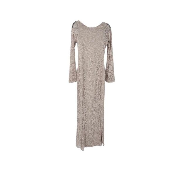 Show Me Your MuMu Natalie Maxi Dress Open Back Floral Lace Tan Size S NWT - Picture 5 of 11